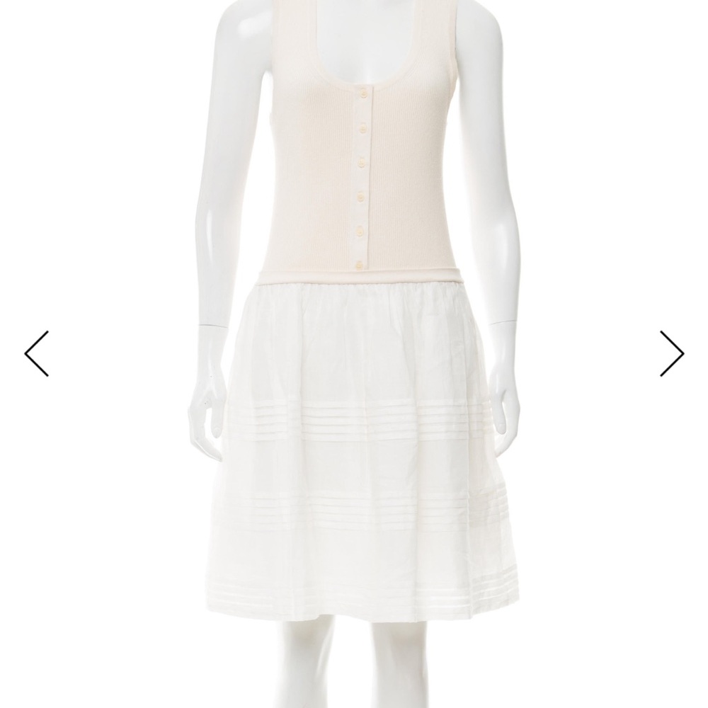 Burberry Cream and White Midi Dress